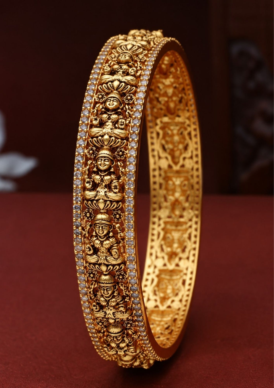 Kundan Temple Brass Base bangles c107020