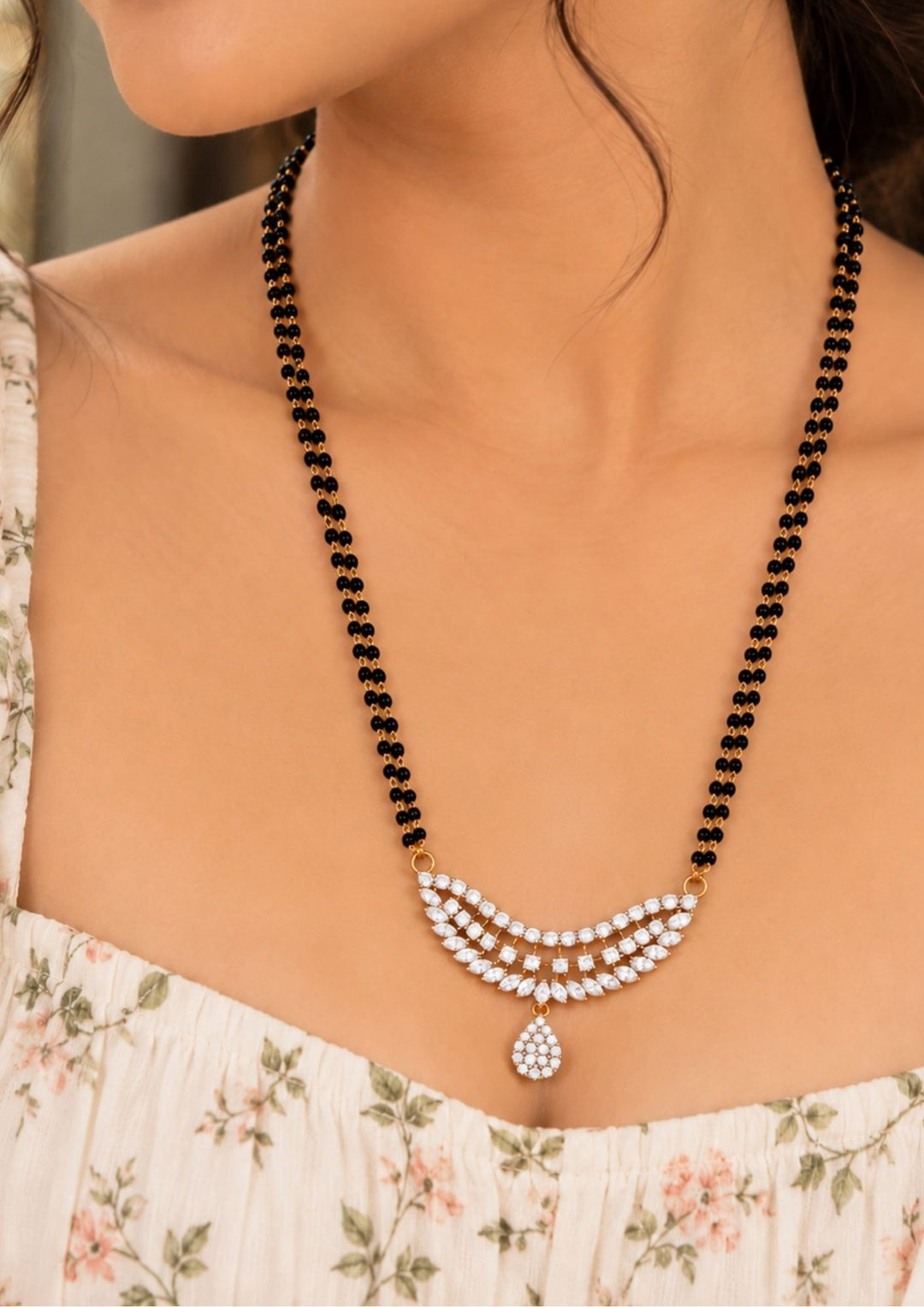 Gold Plated Zircon Diamond  Mangalsutra