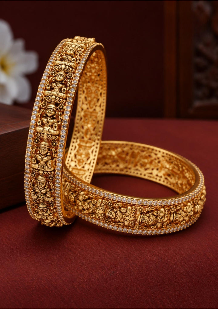 Kundan Temple Brass Base bangles c107020