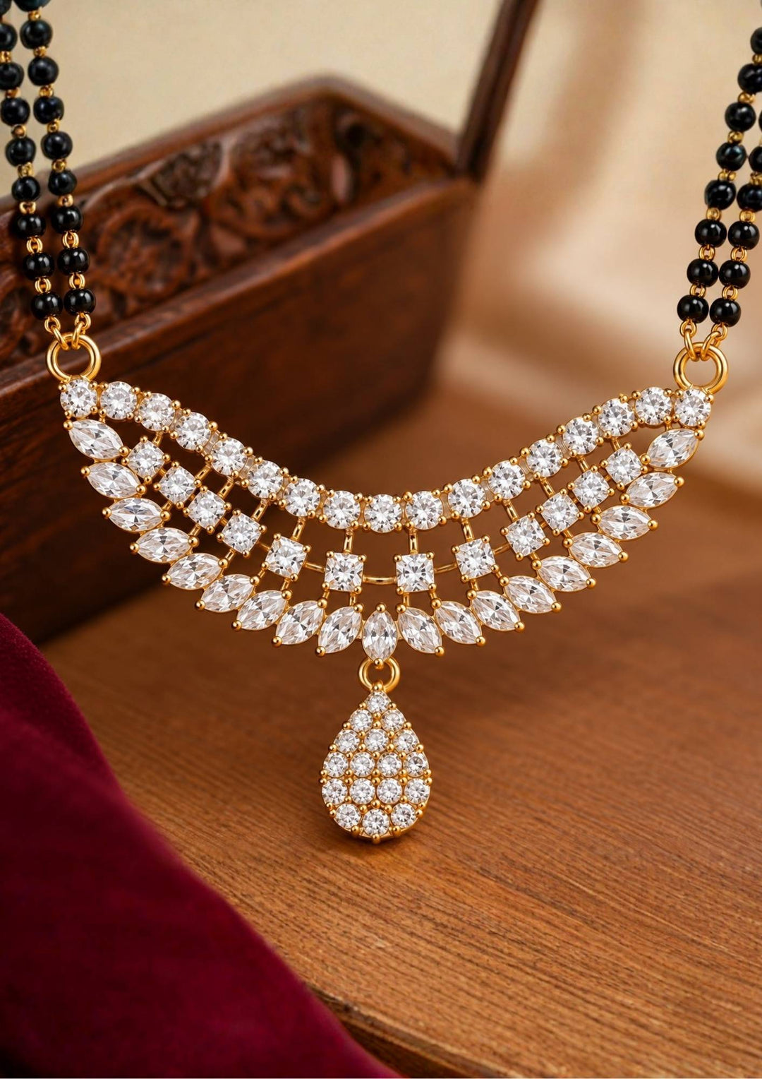 Gold Plated Zircon Diamond  Mangalsutra