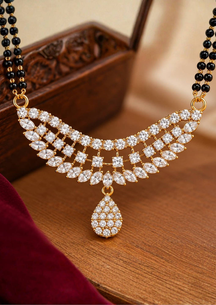 Gold Plated Zircon Diamond  Mangalsutra