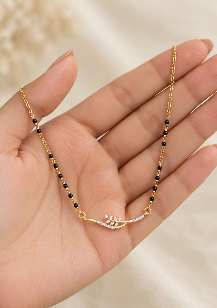 Zircon Diamond Gold Plated Classic Mangalsutra