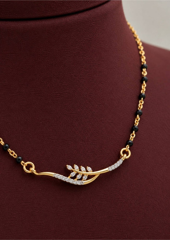 Zircon Diamond Gold Plated Classic Mangalsutra