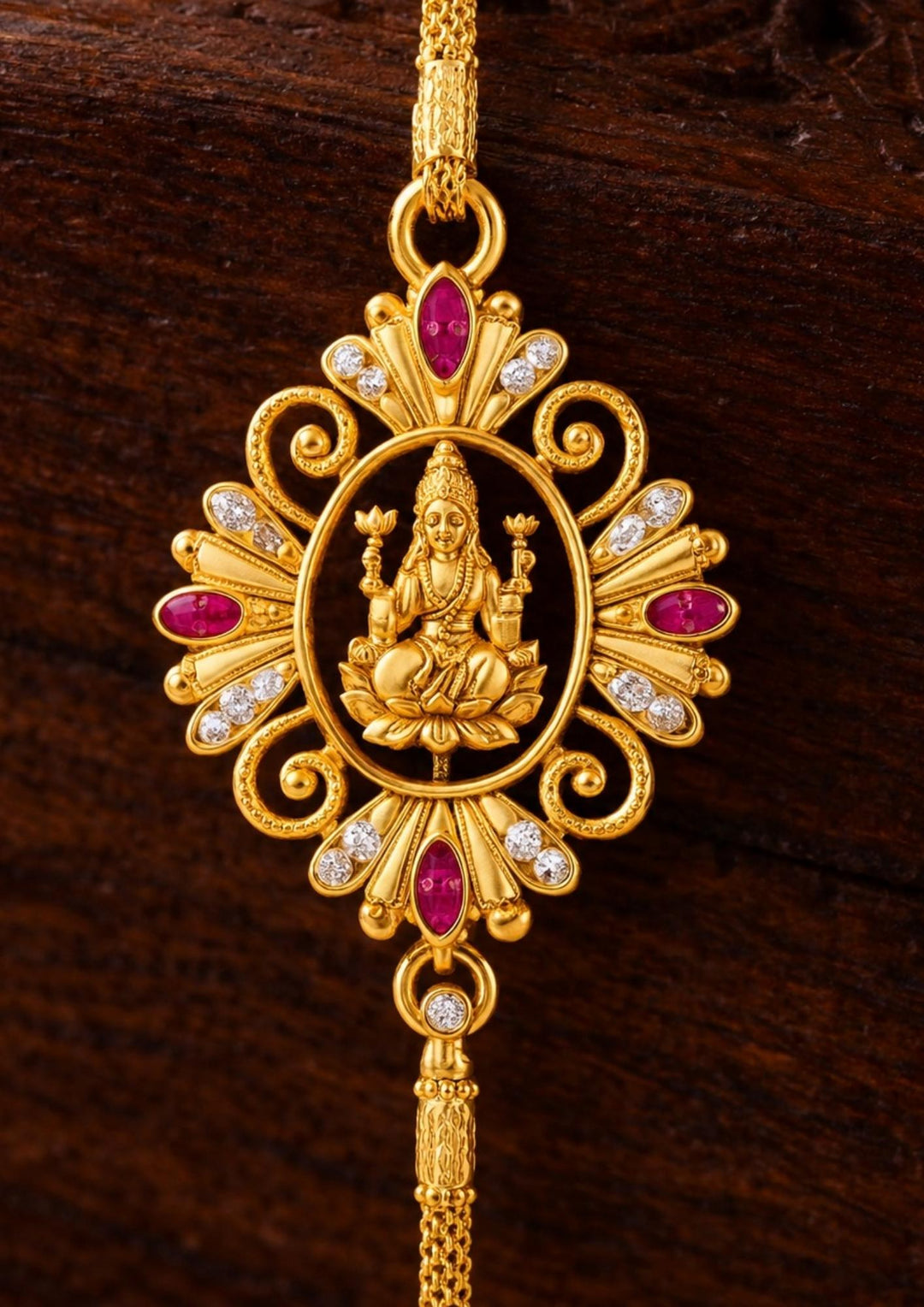 Gold Plated Thaali Chain with Goddess Lakshmi Pendant