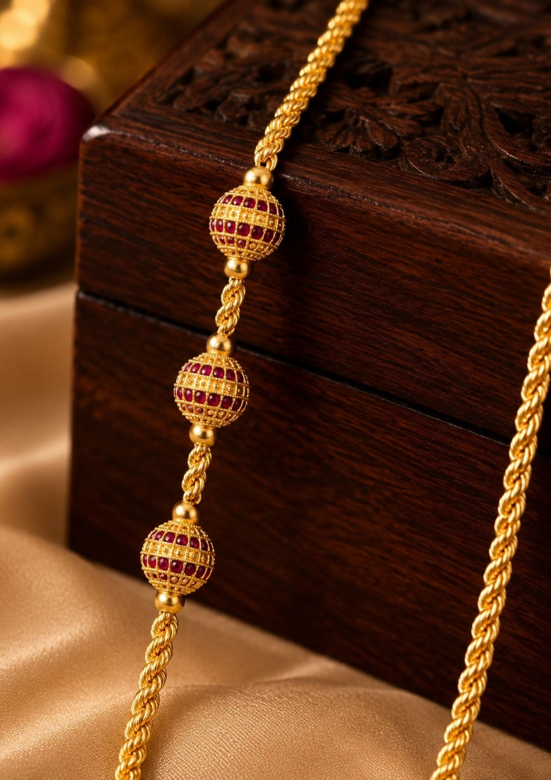18k Gold Plated Ball Shape Thaali Chain