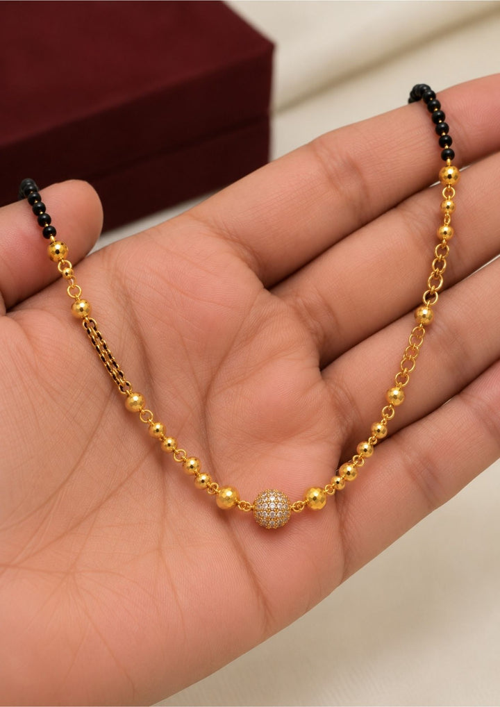Gold Plated Ball Shape Pendent Mangalsutra