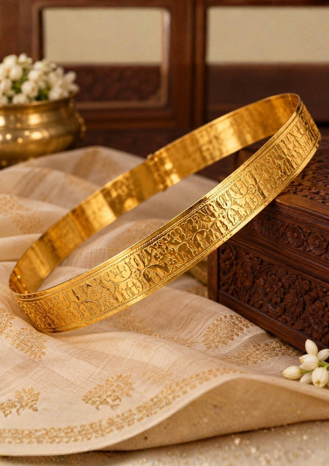 18k Gold Plated Embossed  Adult&