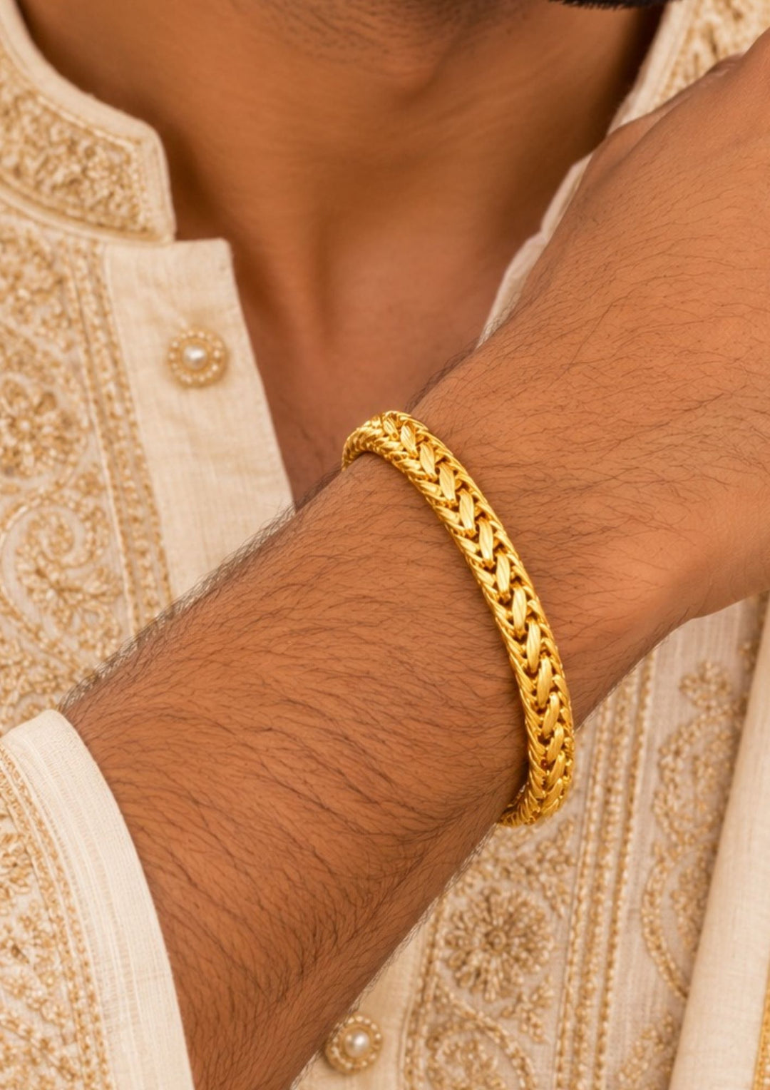 Gold Plated Bold Link Bracelet for Men
