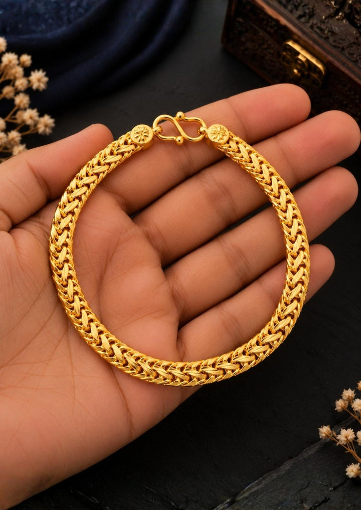 Gold Plated Bold Link Bracelet for Men