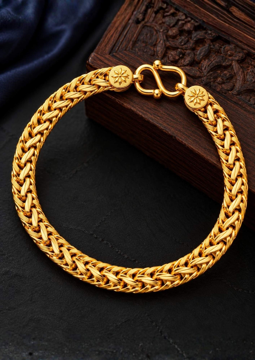 Gold Plated Bold Link Bracelet for Men