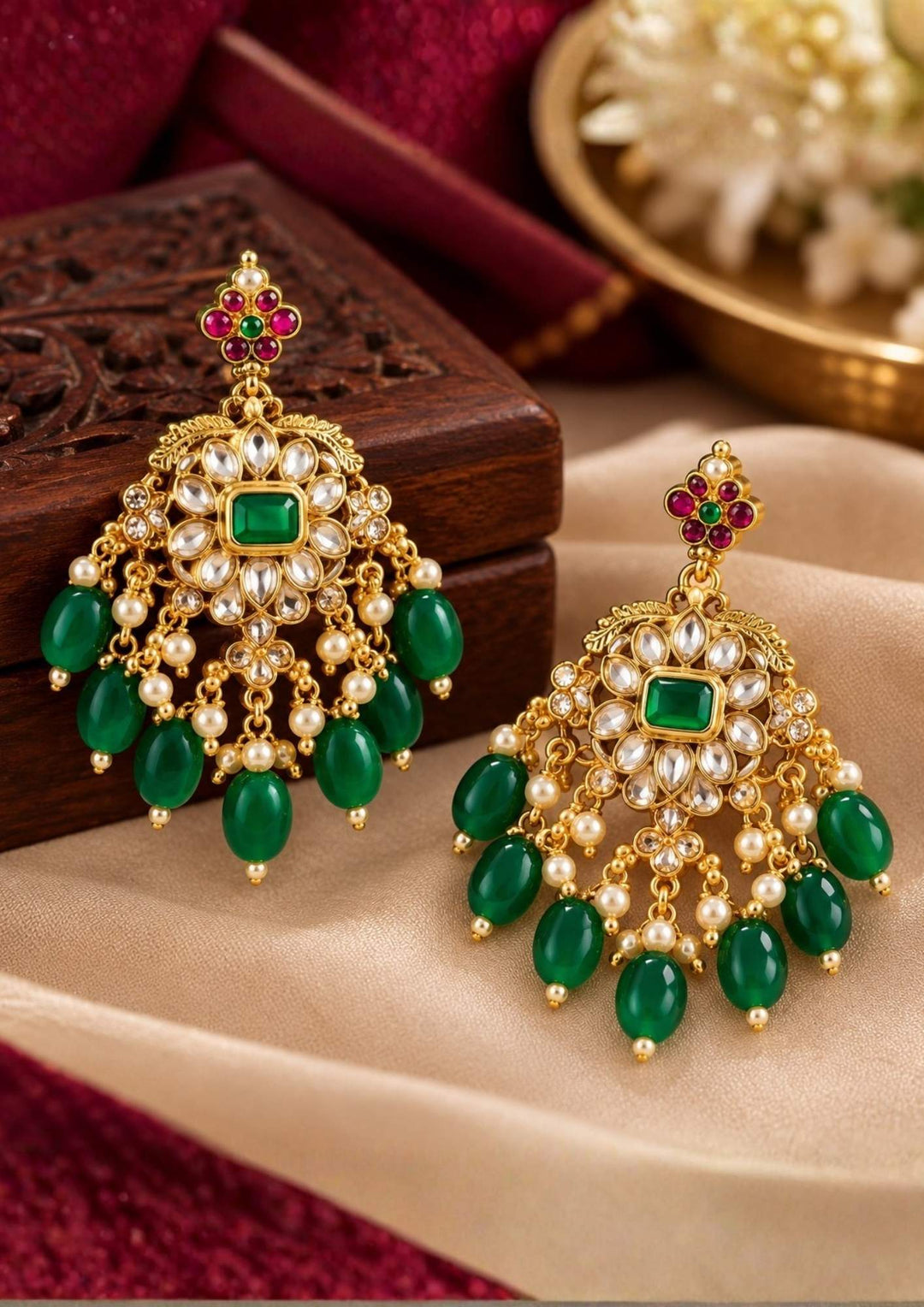 Jadau Kundan Gold Plated Choker Necklace Set