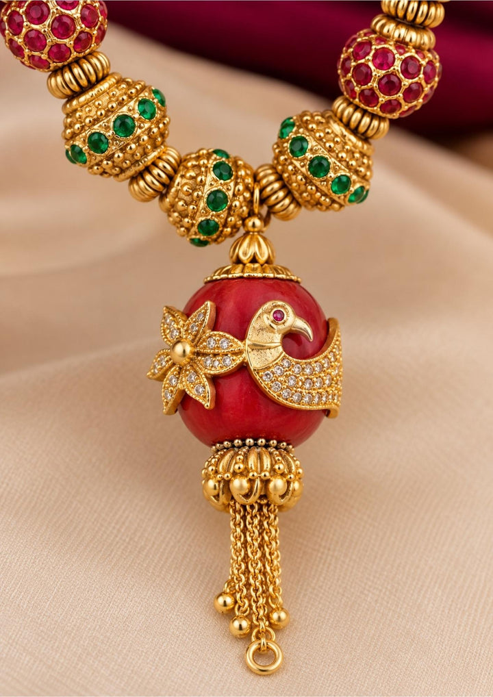 Jadau Kundan Gold Plated Antique Necklace