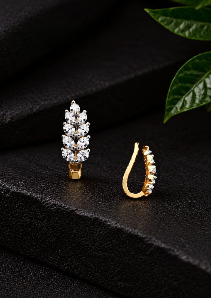 Gold Plated Leaf Model Press Nose Pin / Nath
