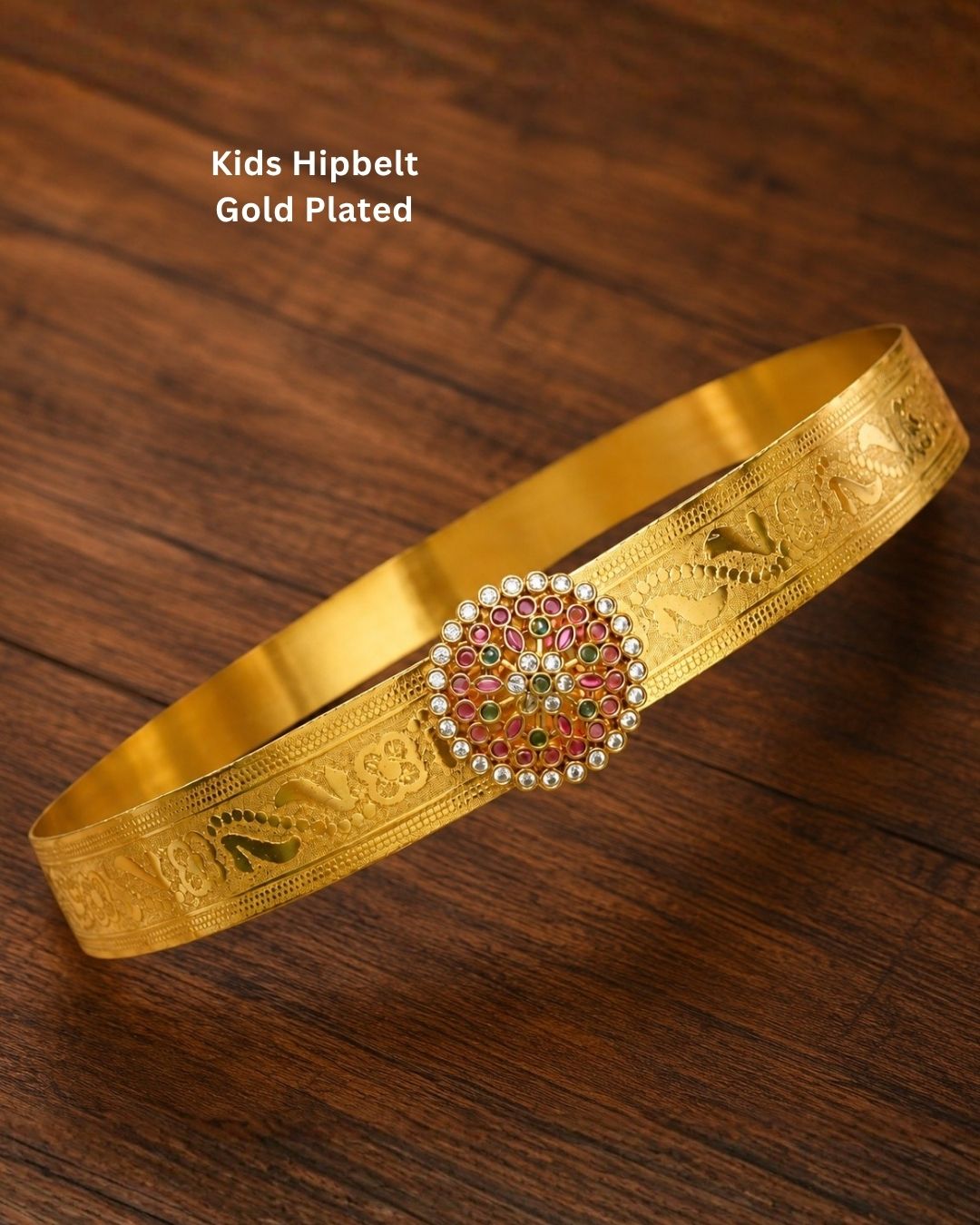 Kundan Gold Plated Hip Belt with Removable Pendant
