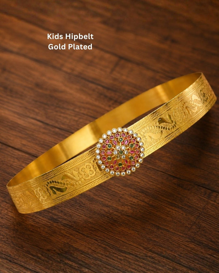 Kundan Gold Plated Hip Belt with Removable Pendant