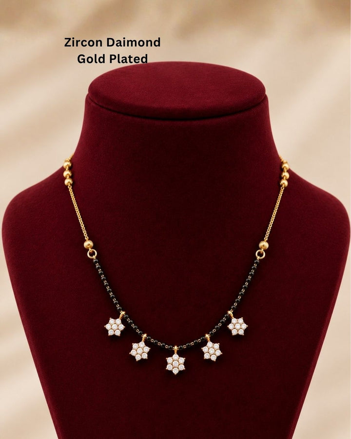 Gold Plated Mangalsutra with Floral Design