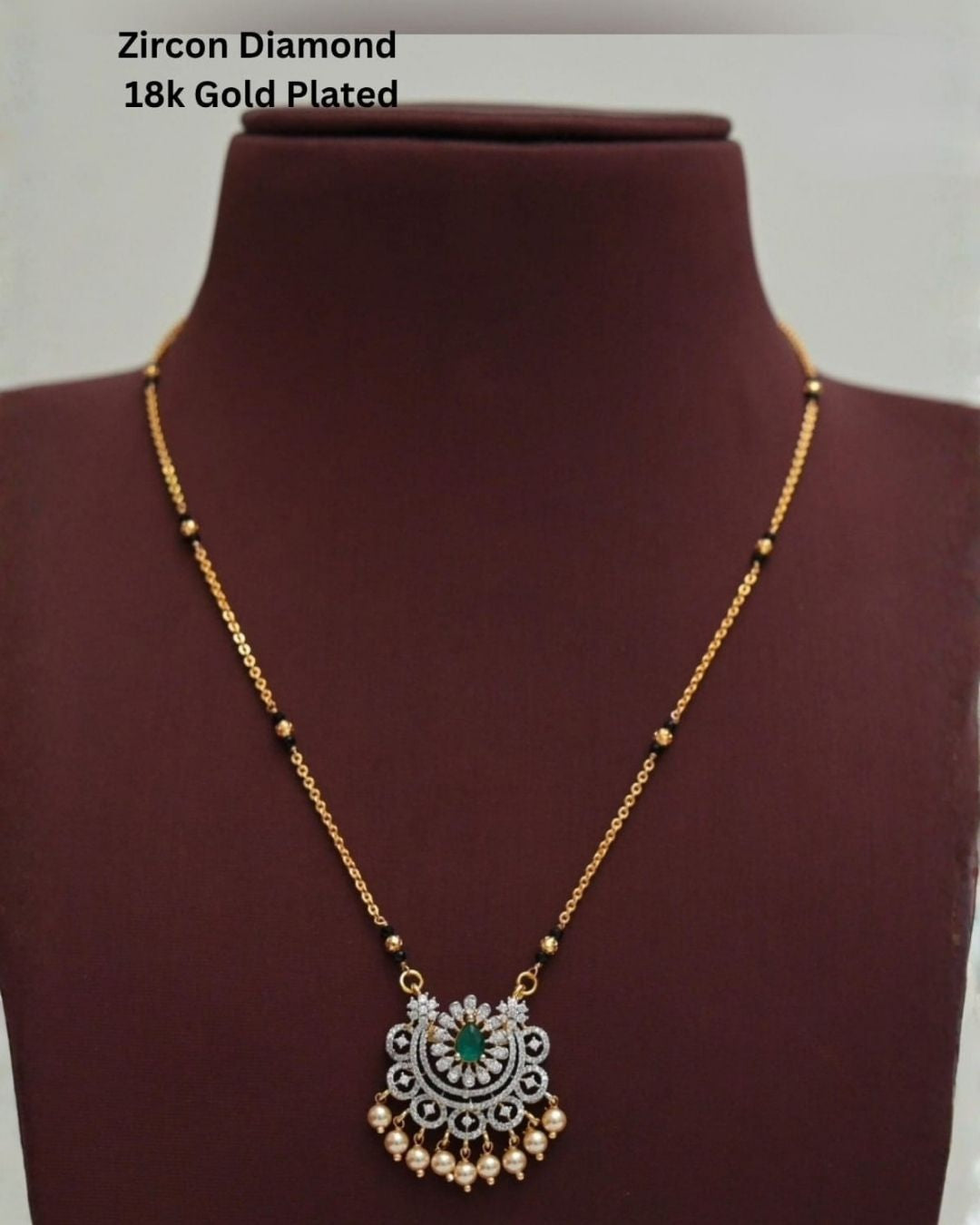 Zircon Diamond Gold Plated Pearl Drop&