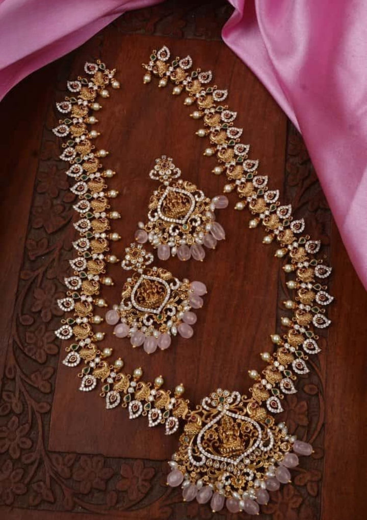 Kundan Temple Matt Necklace with Earrings c1024020