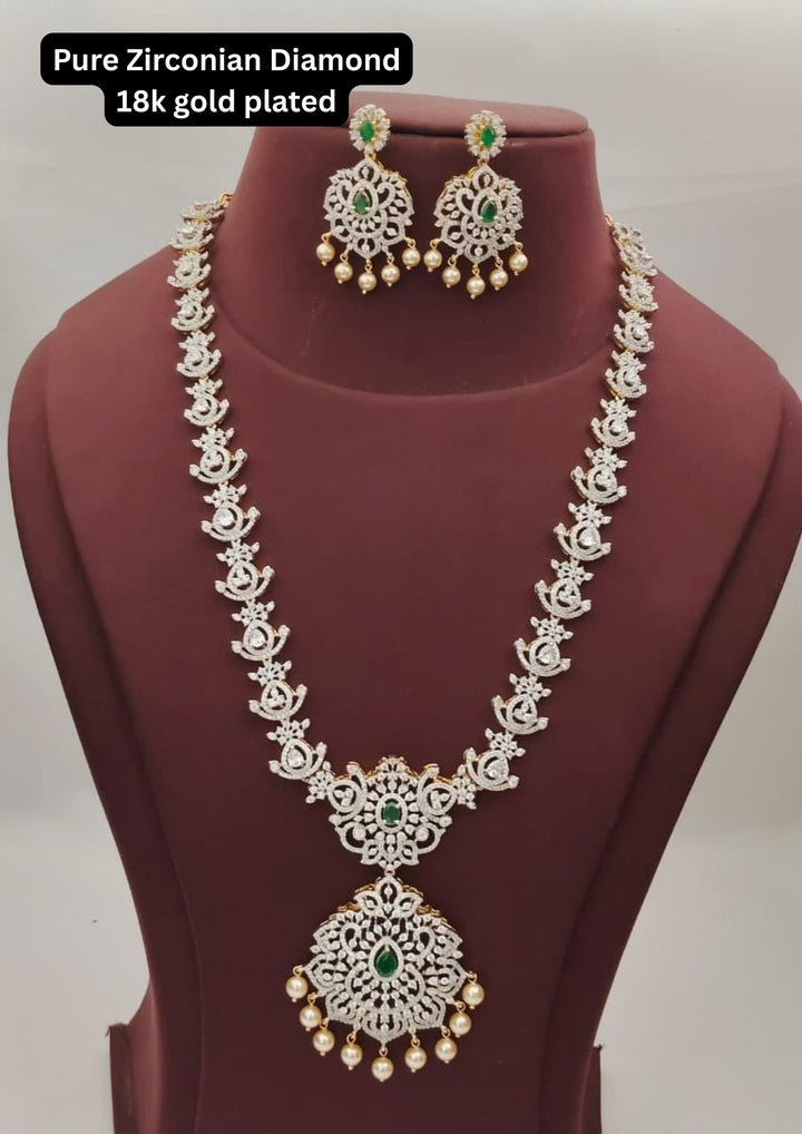 Pure Zirconian Diamond Necklace with Earrings s420083