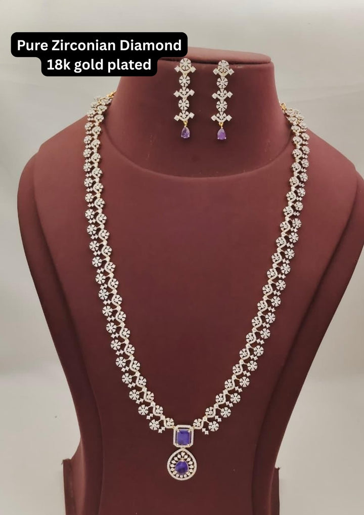 Pure Zirconian Diamond Necklace with Earrings s400063