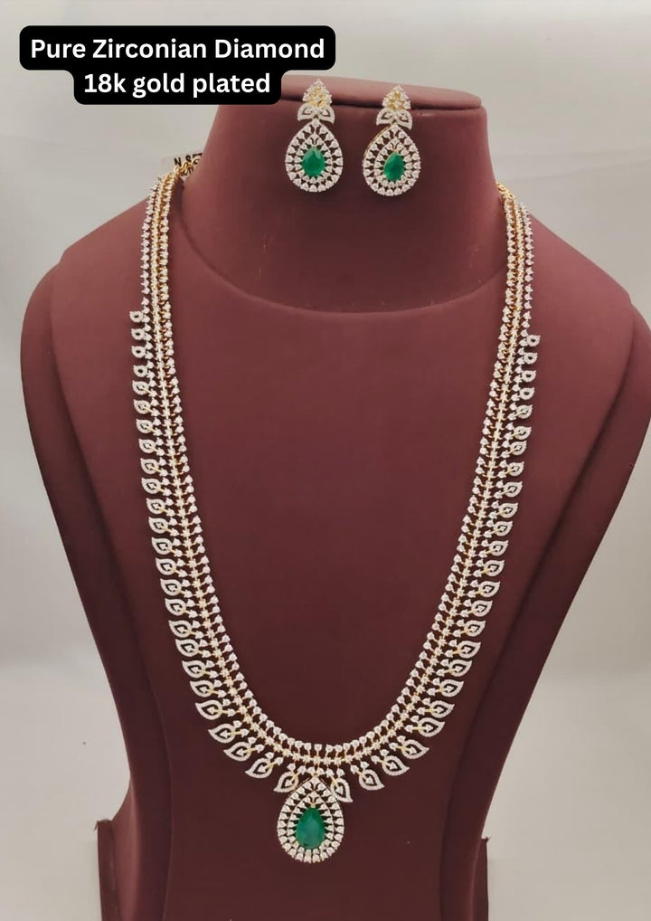 Pure Zirconian Diamond Necklace with Earrings s450004