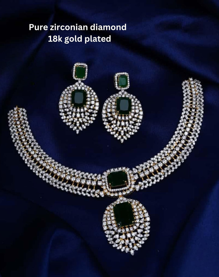 Pure Zirconian Diamond Necklace With Earrings c1021020