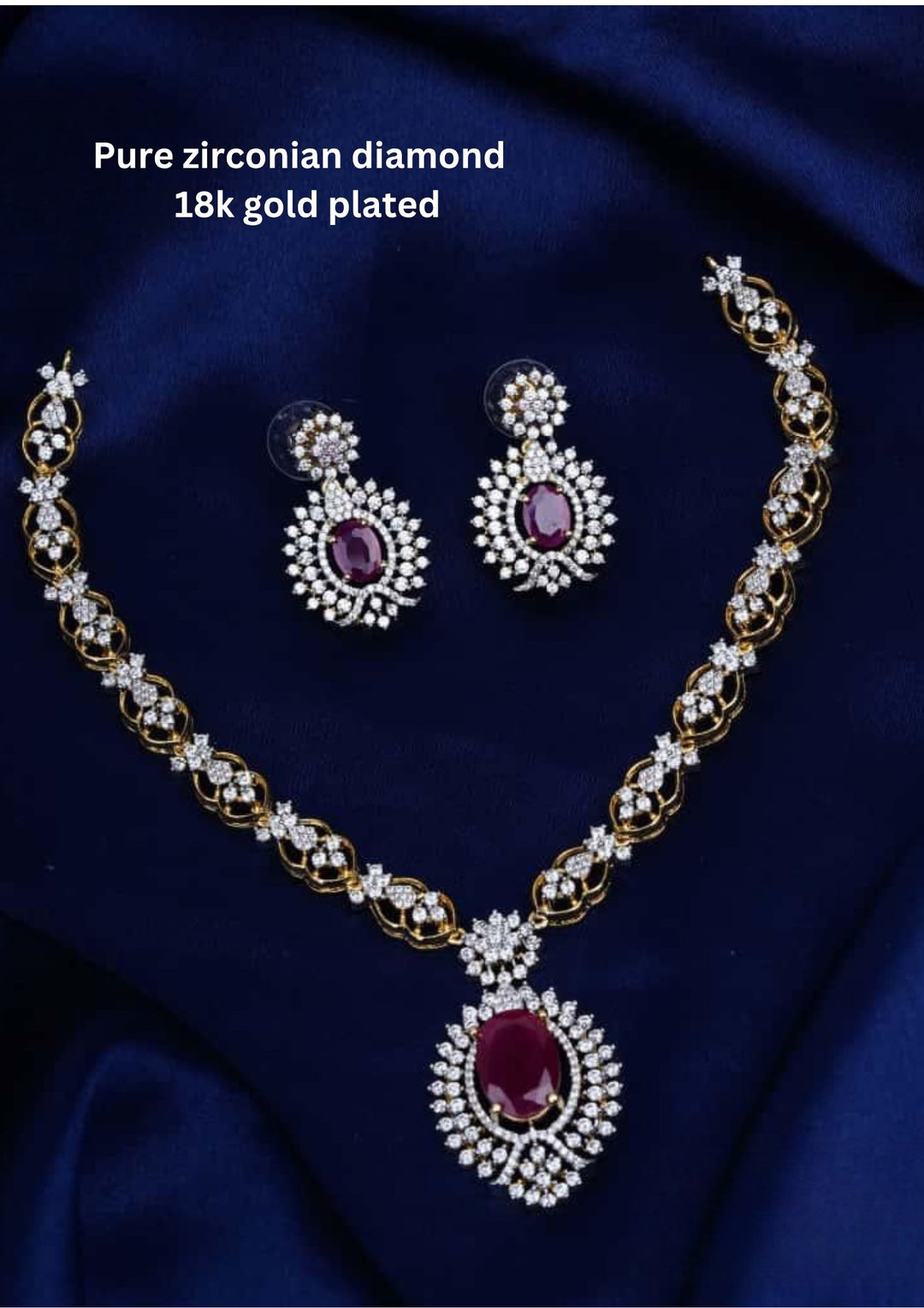 Pure Zirconian Diamond Necklace With Earrings c1010020