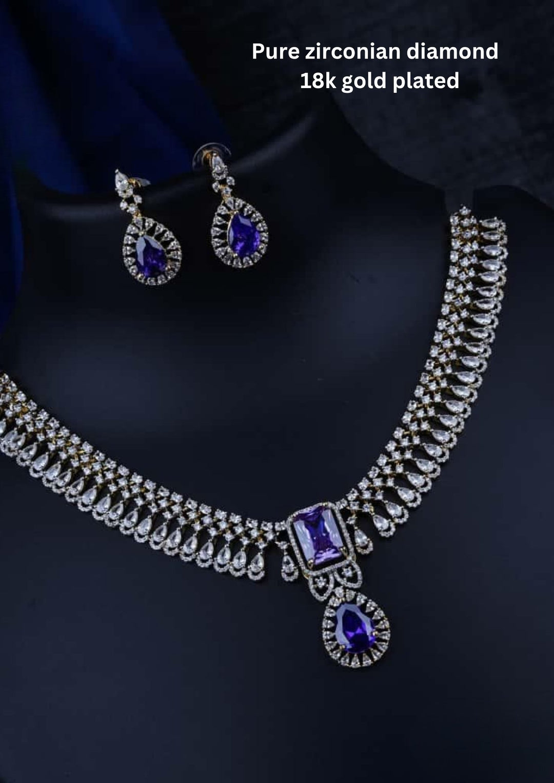 Pure Zirconian Diamond Necklace With Earrings c1016020