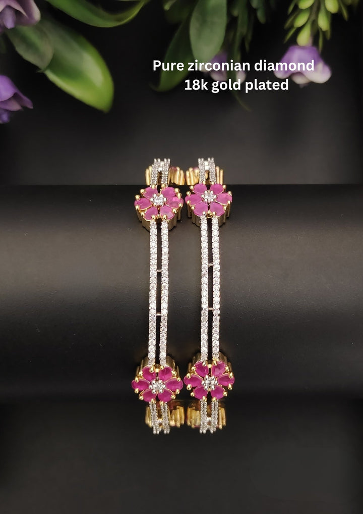 Pure zirconian diamond Bangles s120078(set of 2)