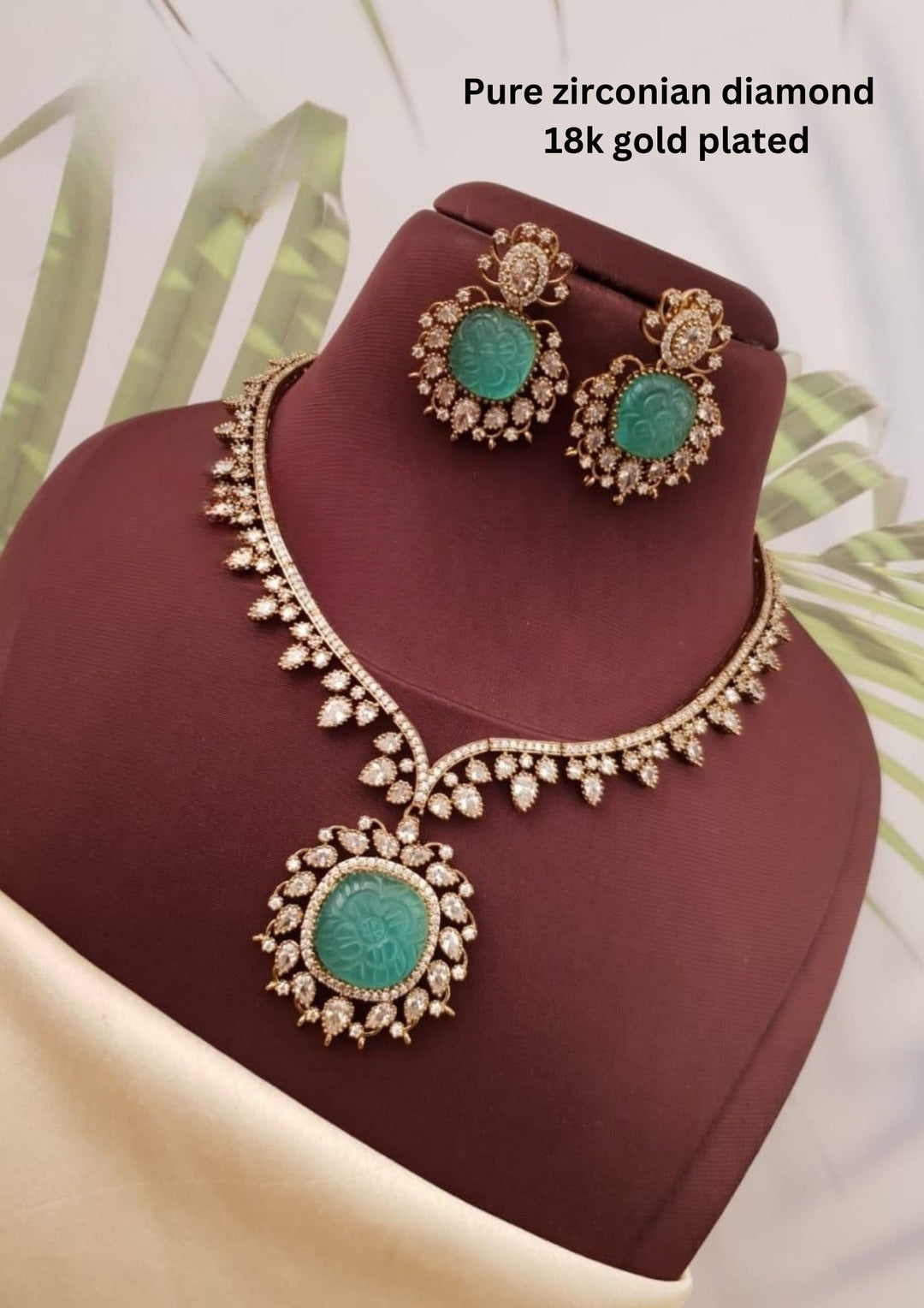 Pure Zirconian Diamond Necklace With Earrings  g101999