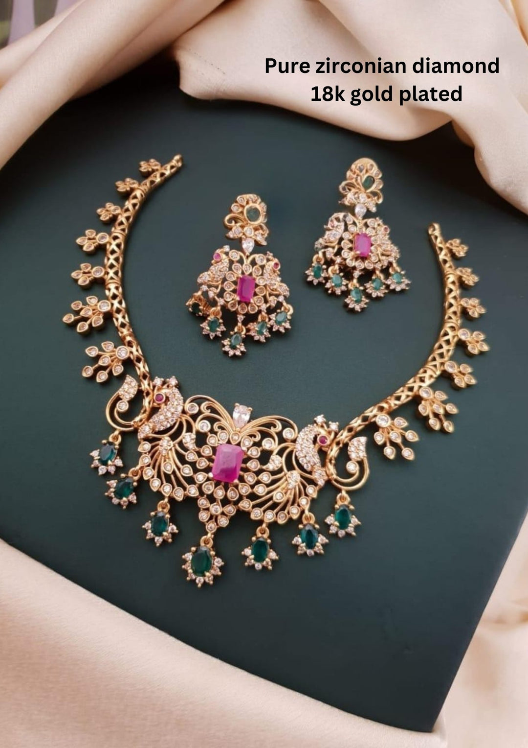 Pure Zirconian Diamond Necklace with Earrings g 101150