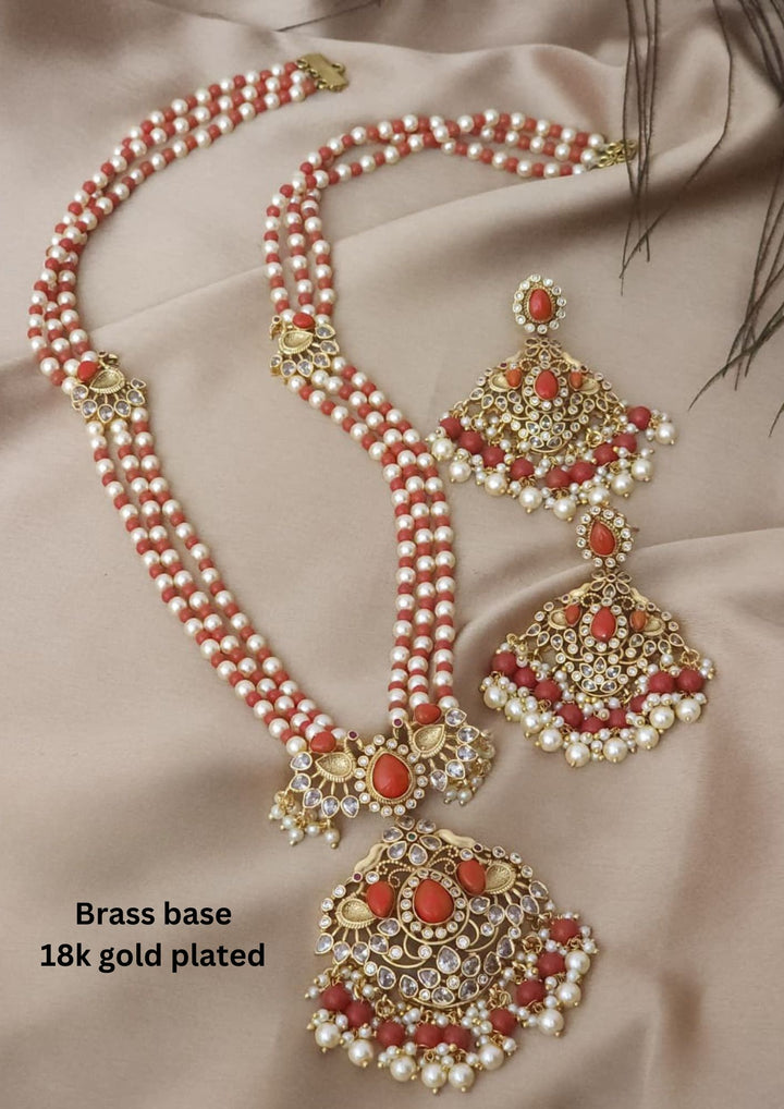 kundan & Beads Necklace with Earrings r103250
