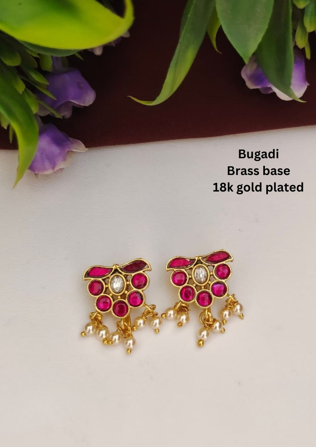 Kundan Bugadi Earrings s75075