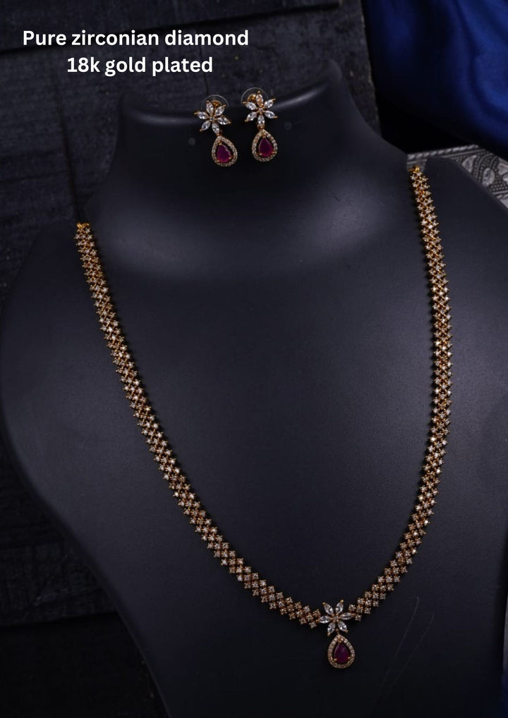 Pure Zirconian Diamond Necklace With Earrings c109520