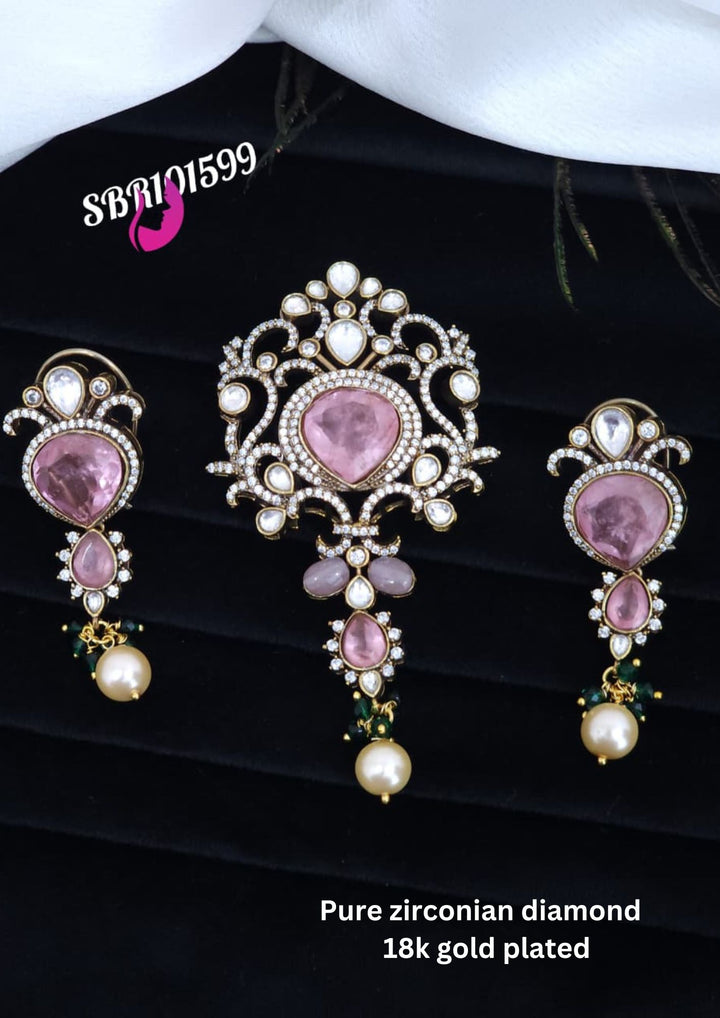 Pure Zirconian Diamond Pendant with Earrings r101599