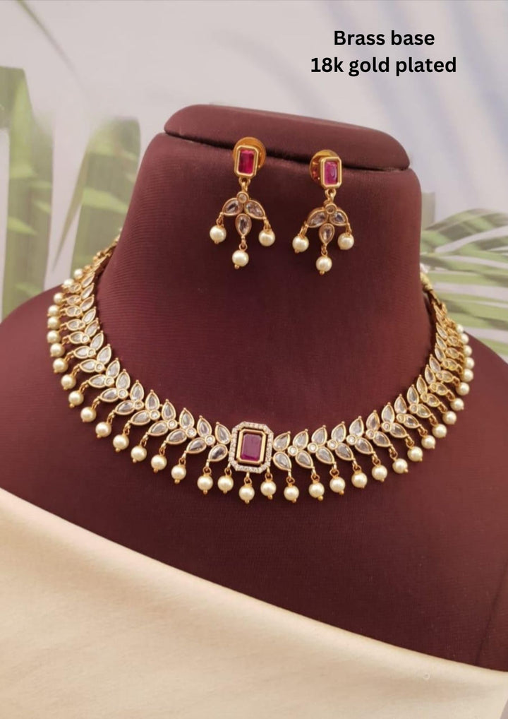 Kundan Necklace with Earrings g10980