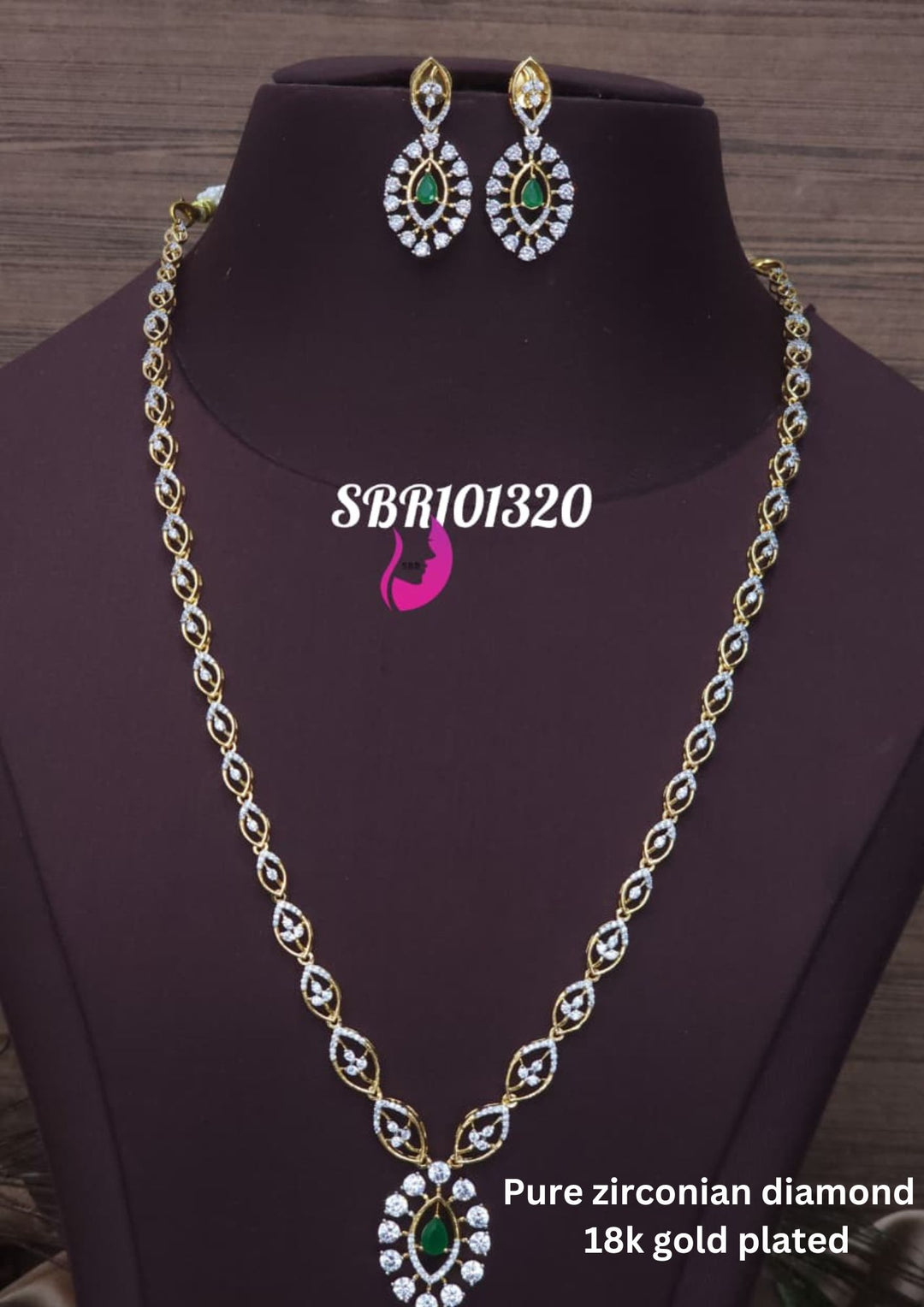 Pure Zirconian Diamond Necklace With Earrings r101320