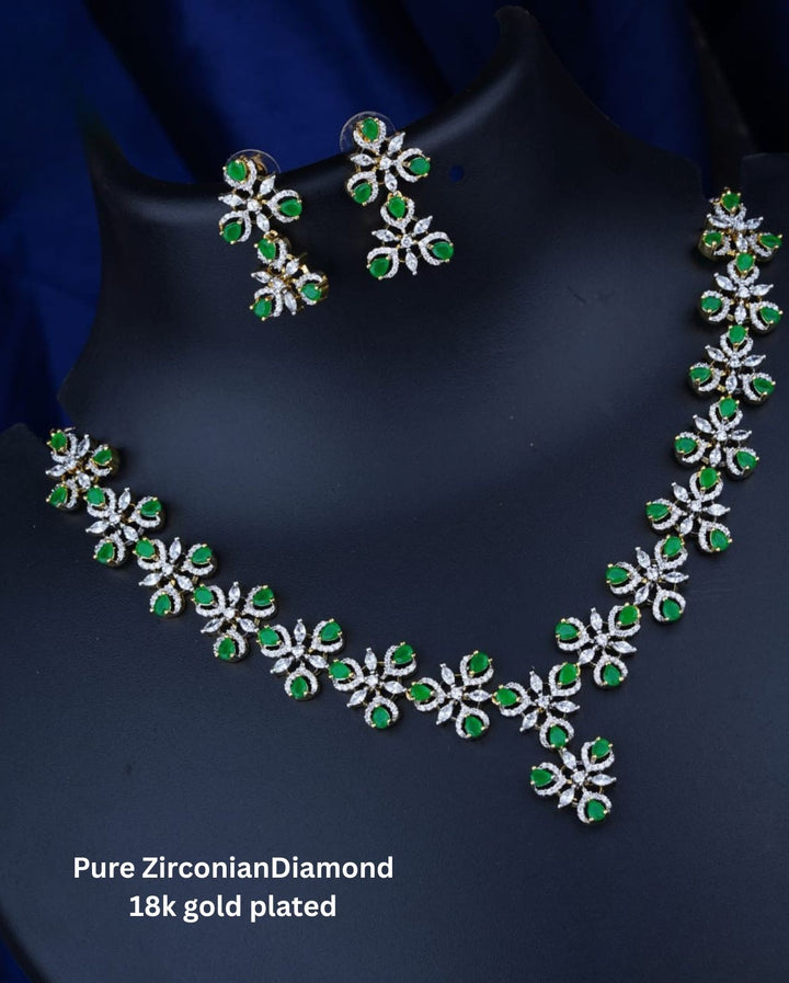Pure Zirconian Diamond Necklace With Earrings c1011020