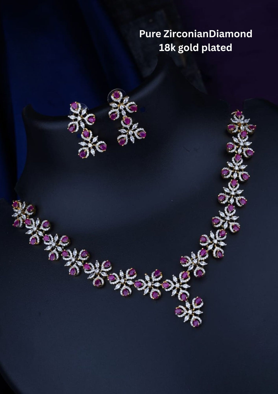 Pure Zirconian Diamond Necklace With Earrings c1011020
