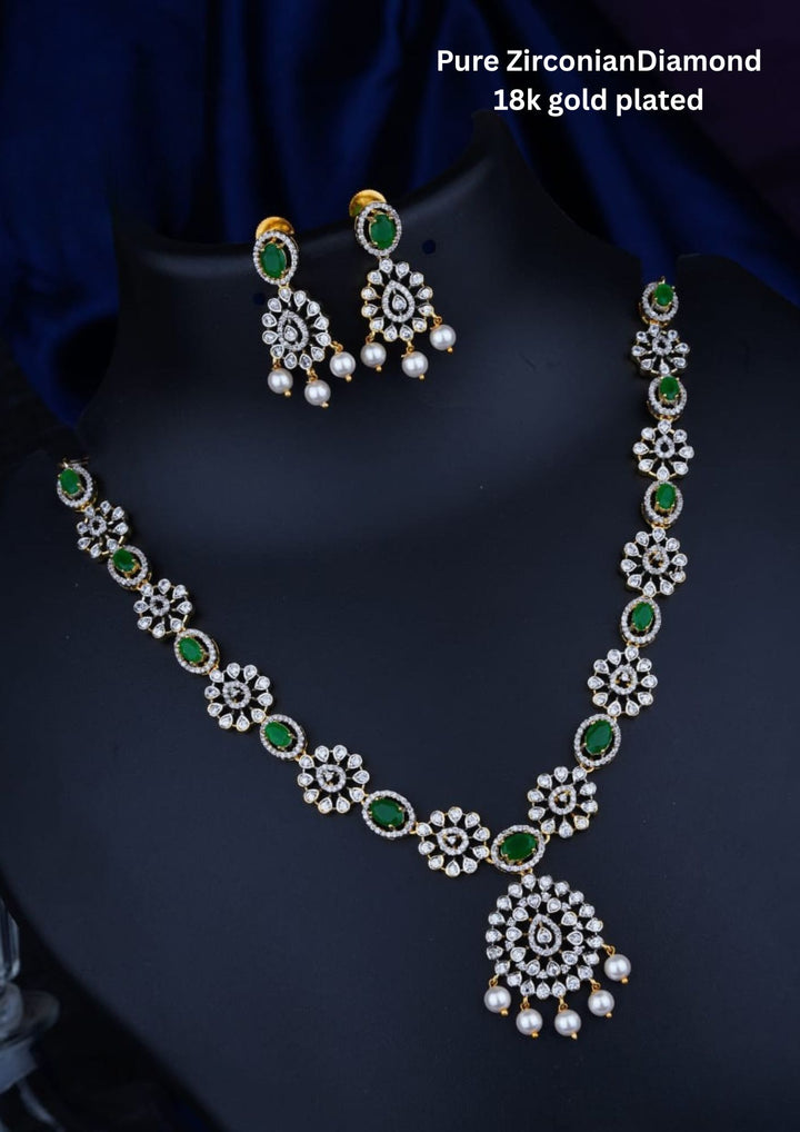 Pure Zirconian Diamond Necklace With Earrings c1011520