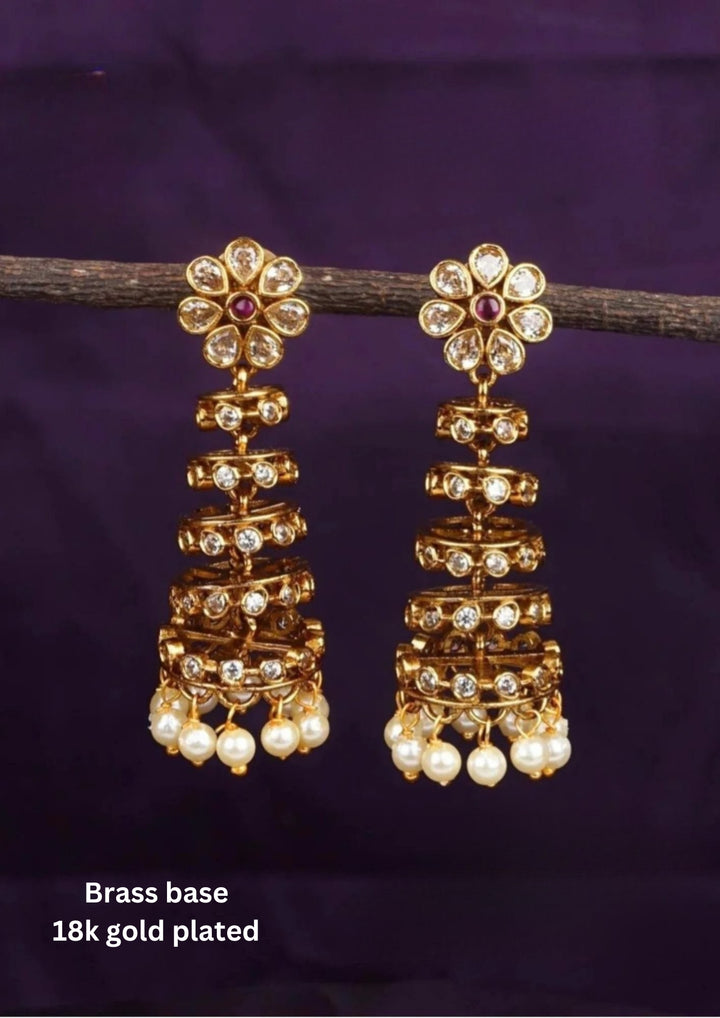Kundan & Beads Earrings c103520