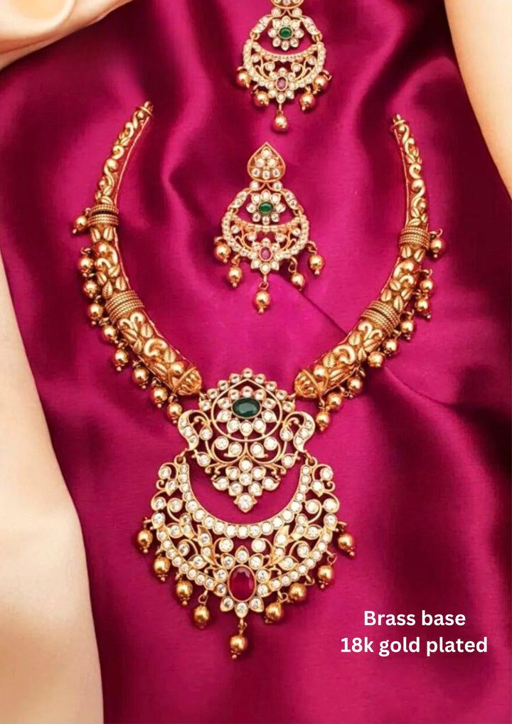 Kundan  Necklace with Earrings  g 101850