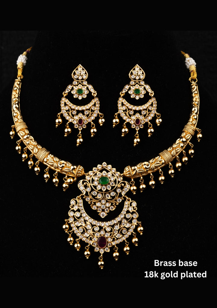 Kundan  Necklace with Earrings  g 101850