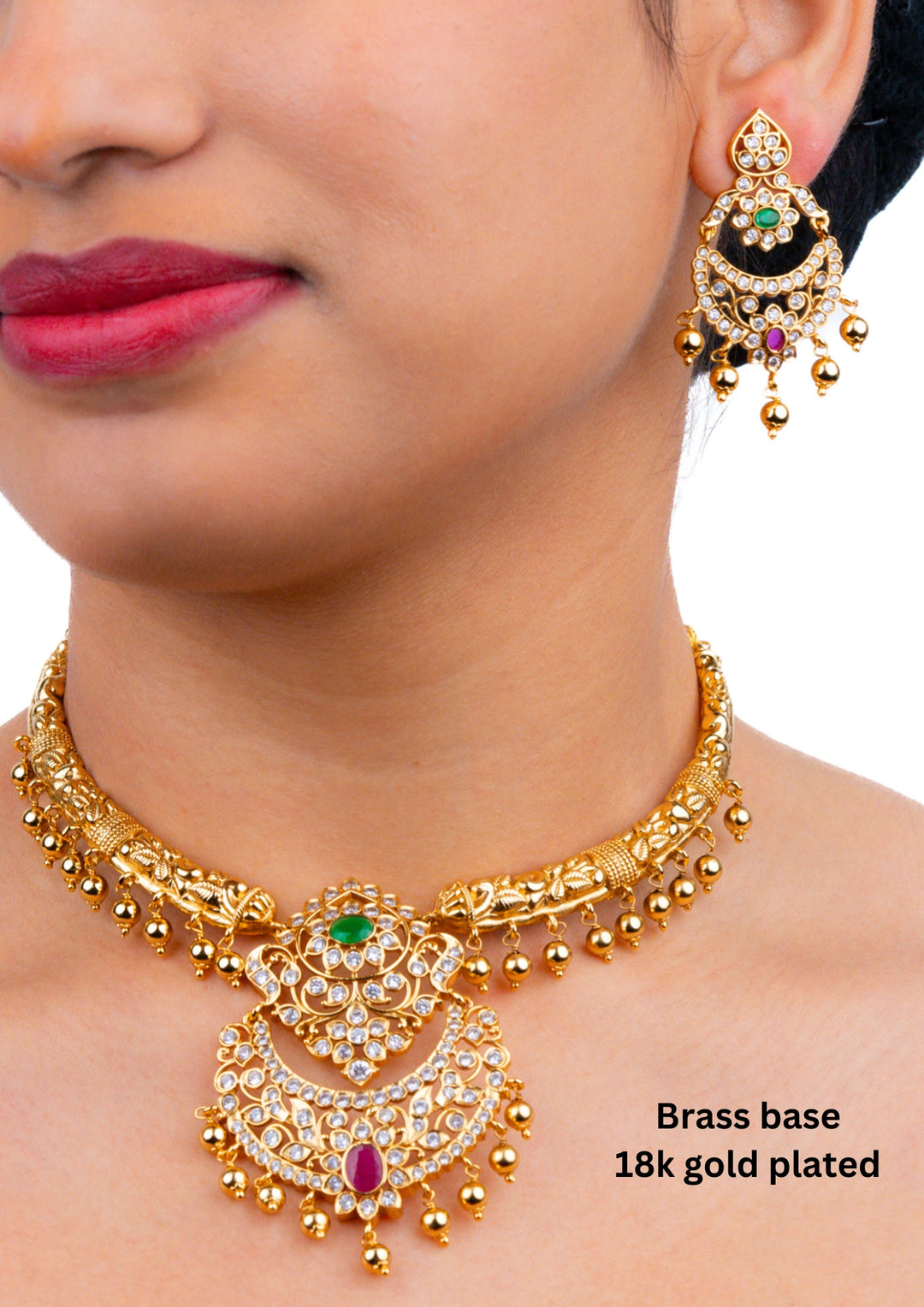 Kundan  Necklace with Earrings  g 101850