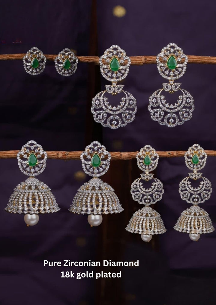 Pure Zirconian Diamond 4 in 1 Earrings c1010020