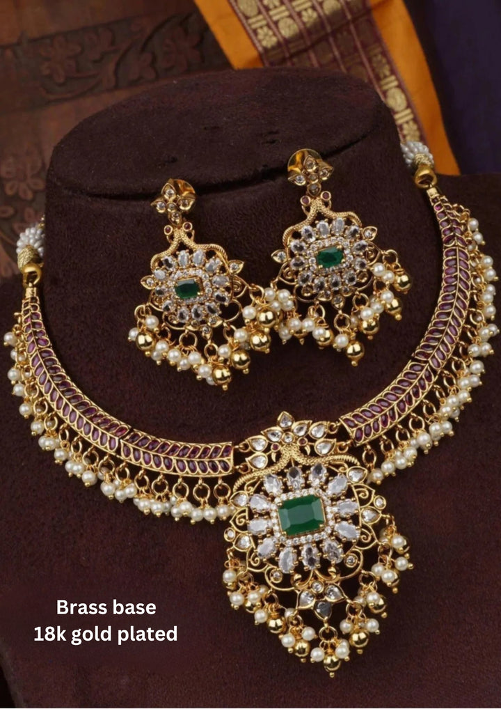 Kundan  Necklace With Earrings c1016020