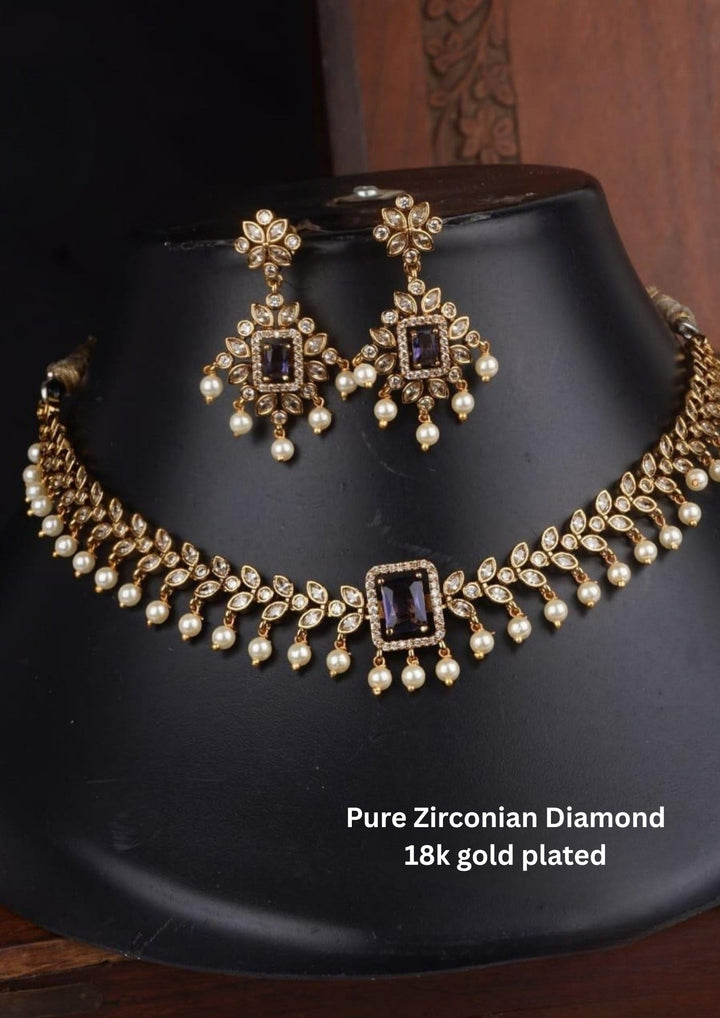 Kundan Matt Necklace with Earrings c106520