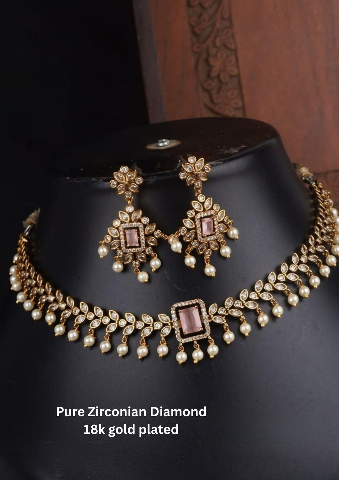 Kundan Matt Necklace with Earrings c106520