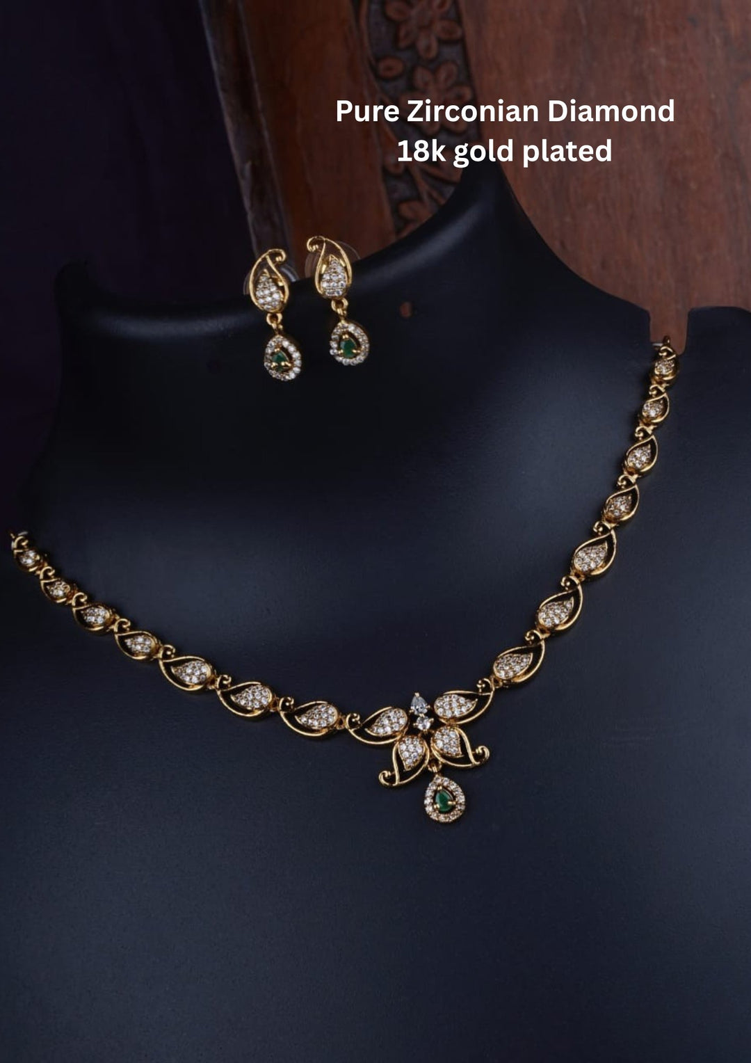 Pure Zirconian Diamond Necklace With Earrings  c104520