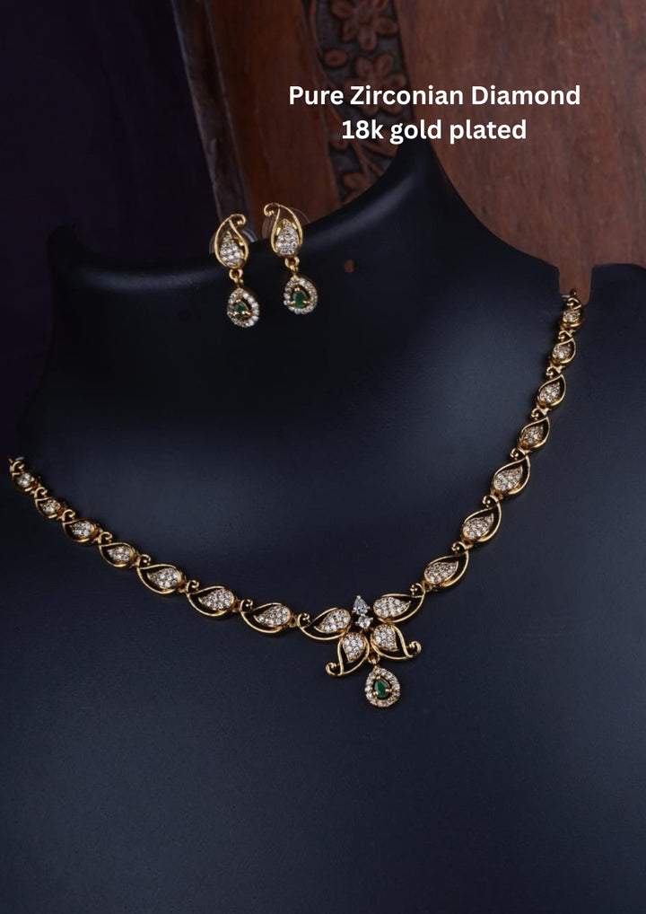 Pure Zirconian Diamond Necklace With Earrings  c104520